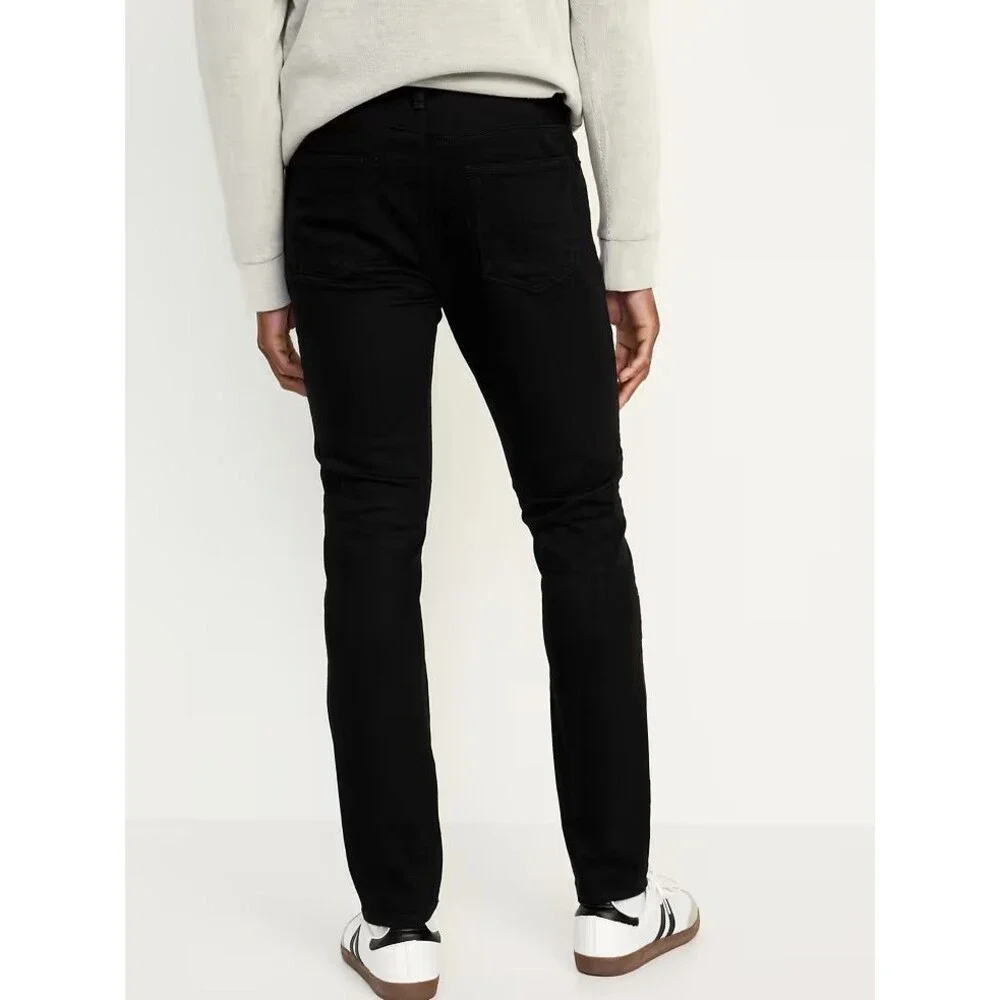 OLD NAVY Skinny Built In Flex Jeans Mens 36x30 Black Stretch NEW
